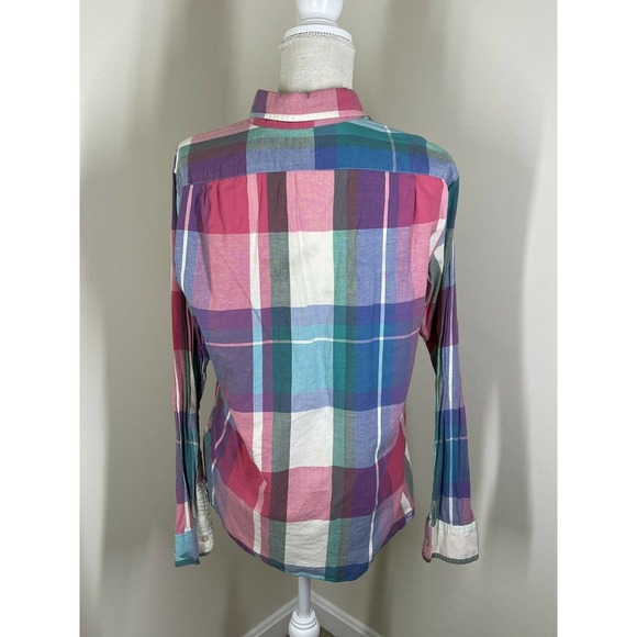 J CREW SLIM MENS BUTTON DOWN PLAID PINK SHIRT SIZE MEDIUM - Picture 4 of 6